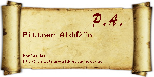 Pittner Aldán névjegykártya